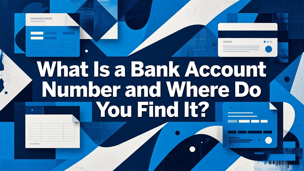 Professional header image for educational tutorial: What Is a Bank Account Number and Where Do You Find It?
